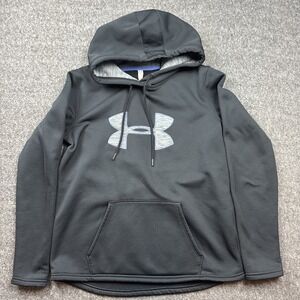 Under Armour Coldgear Womens Hoodie Medium Black Pocket Logo Pullover Size M